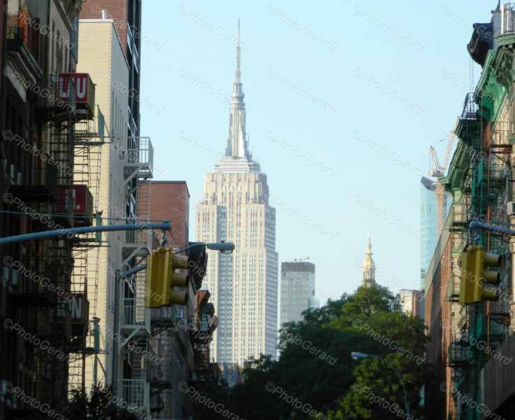 Empire State Building Seen From Little Italy New York NY