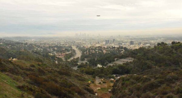 Goodyear Blimp Above Los Angeles California