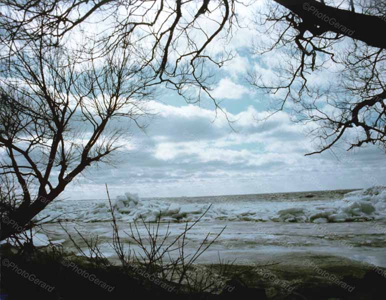 Ice on the St. Lawrence River Quebec Canada