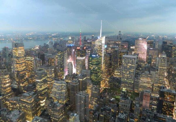 Twilight Looking Down at Time Square NYC